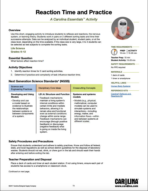 Reaction Time activity