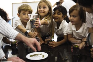 children and planting