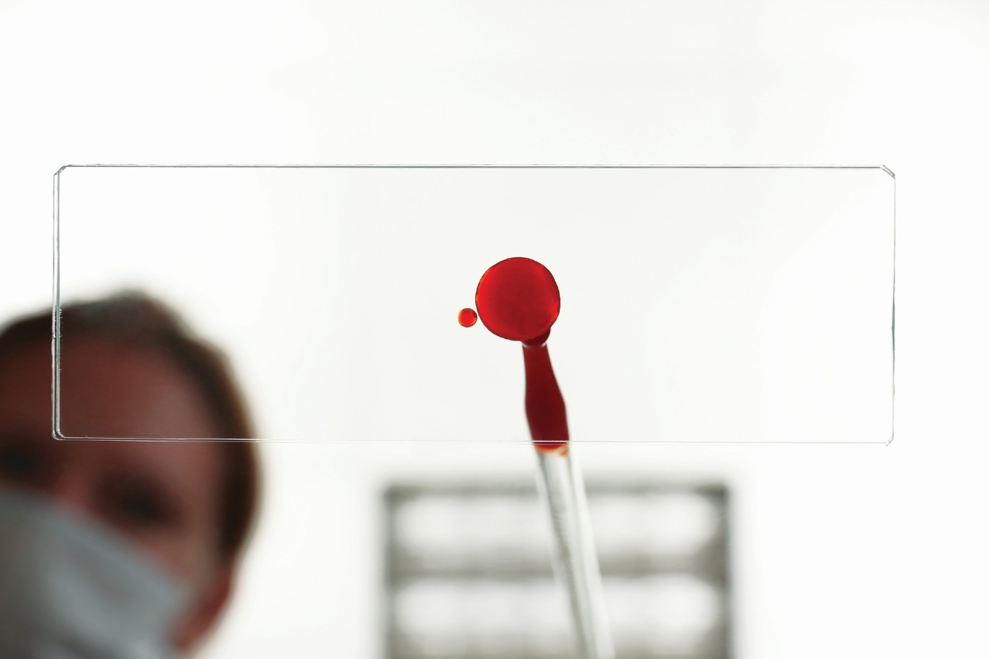 Drop of blood, close-up.