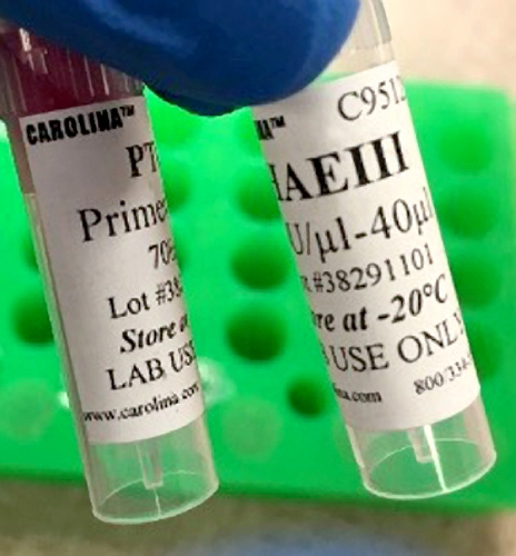 Reagent labels include tracking information to aid in troubleshooting.