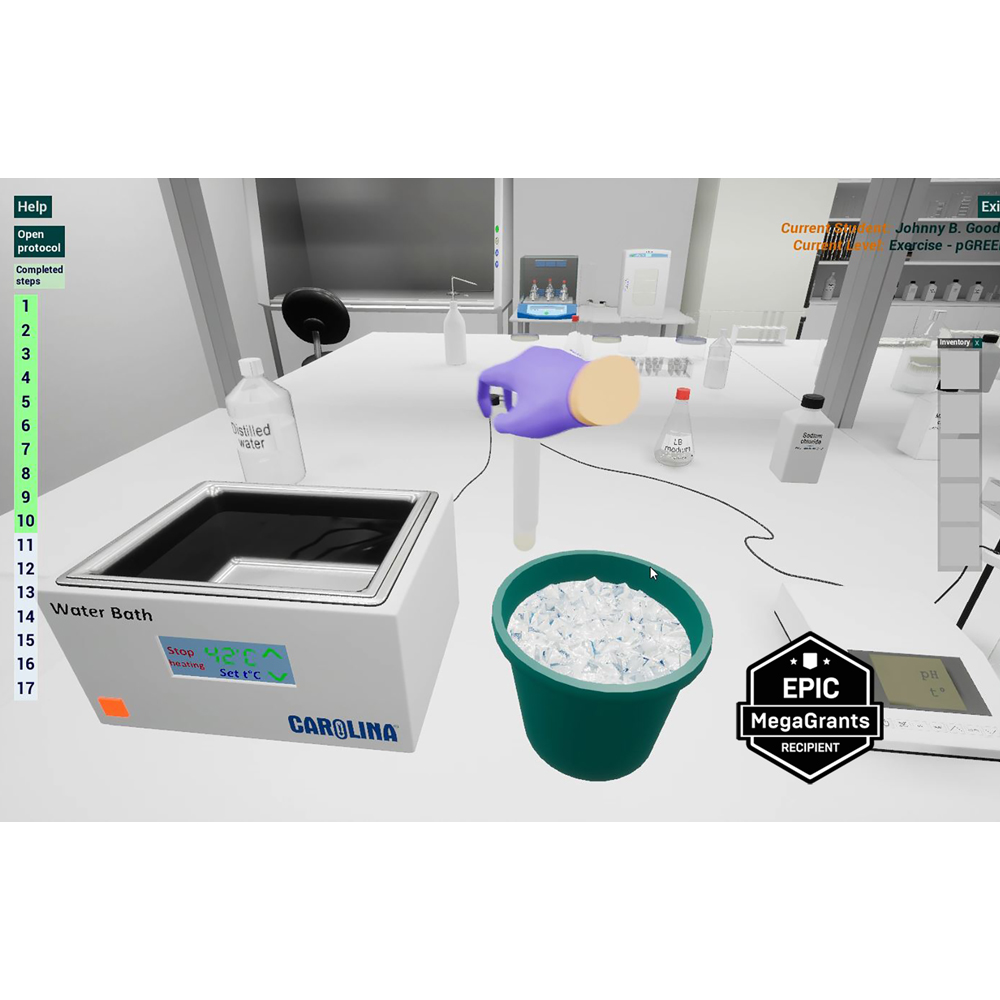 Screen shot of biotechnology simulator