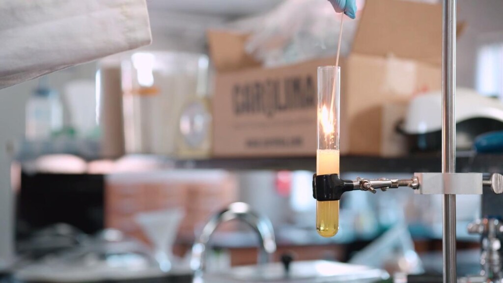 using a lighted splint to test for gas