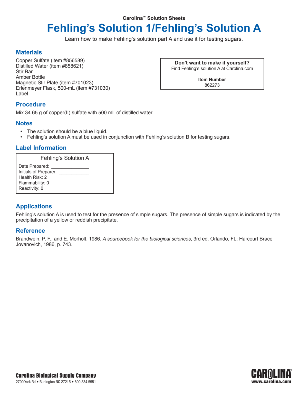 Fehling's Solution Part A