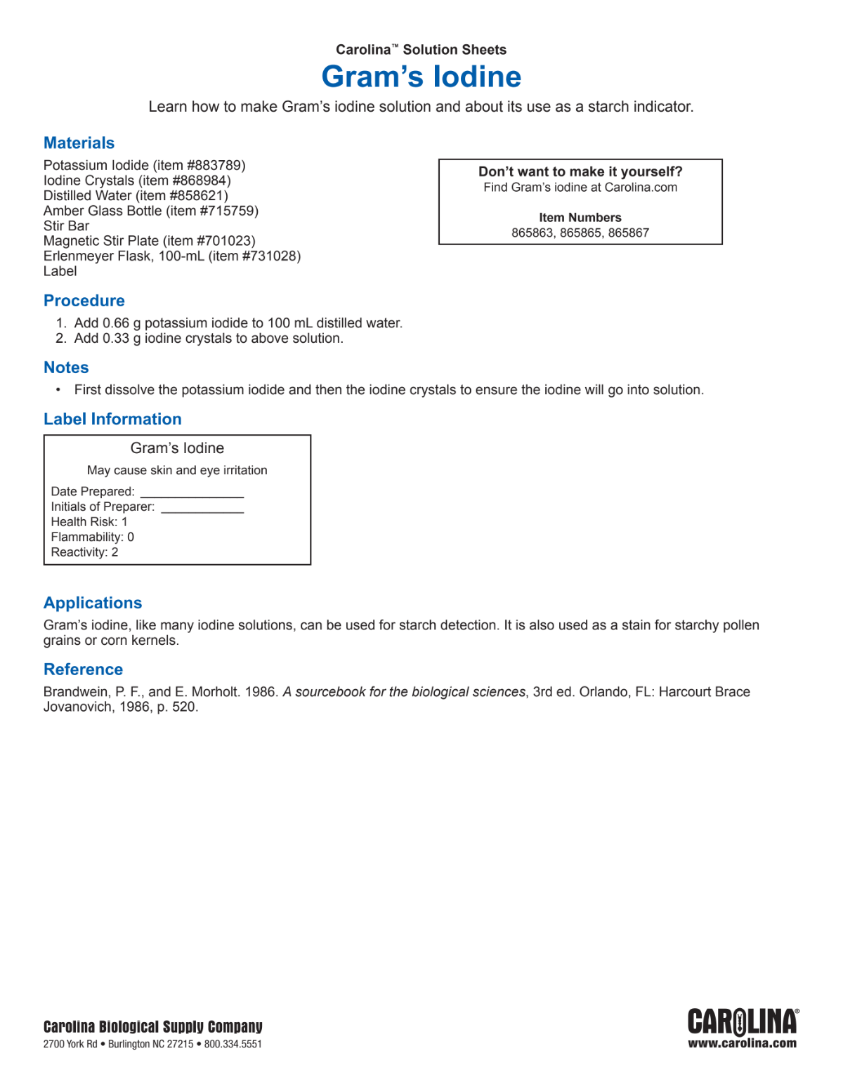 Gram's Iodine Solution