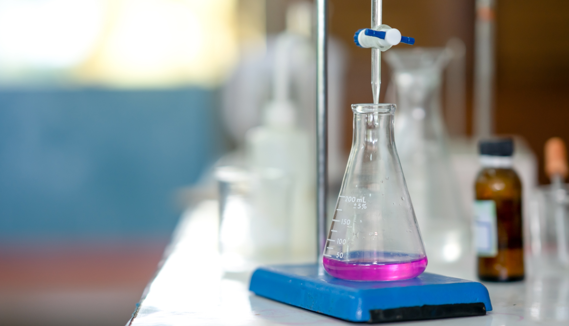 Acid base titration of chemistry science laboratory for analysis reagents